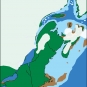 Image couleur de l’est du Canada montrant l’évolution de la position des glaciers de la période glaciaire